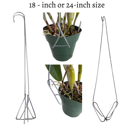 Orchid Nerd ™ Galvanized Double Clay Pot Metal Hangers 18