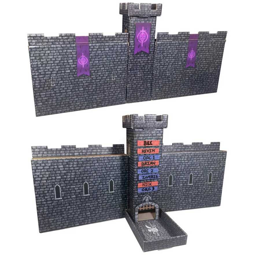 Castle Keep Dice Tower with Castle Walls - Dark Gray