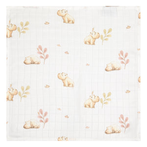 MUSSOLE IN BAMBOO 100% - DUO PACK - 50x50 - BABY HIPPO