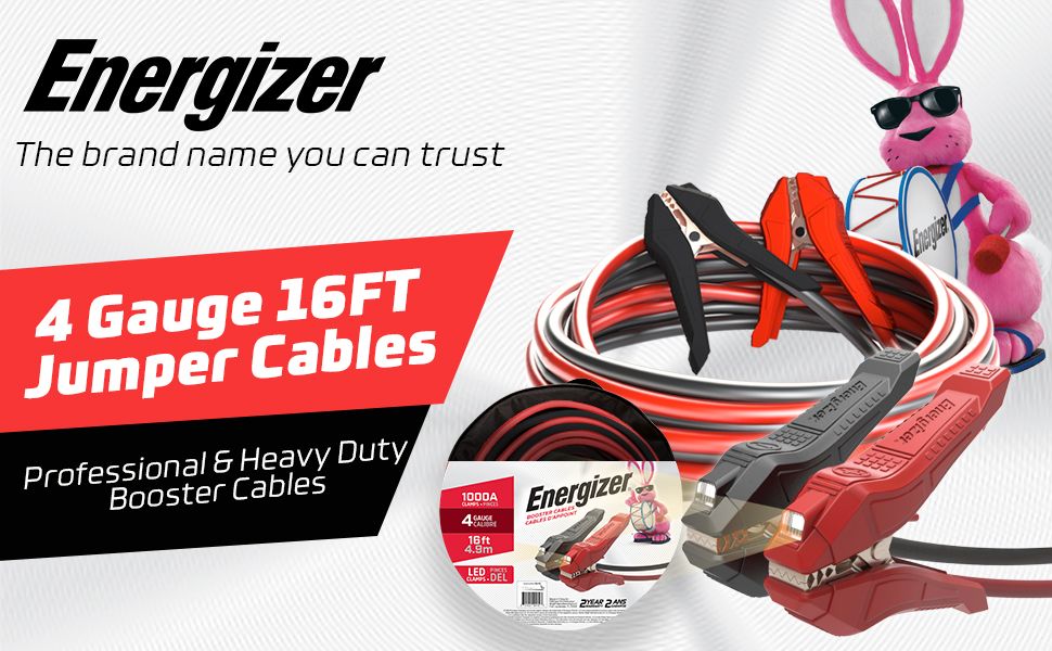 energizer 4 gauge 16 feet jumper cables