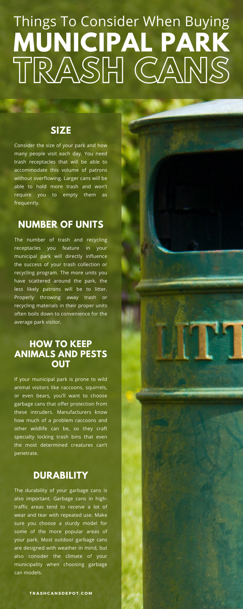 7 Things To Consider When Buying Municipal Park Trash Cans