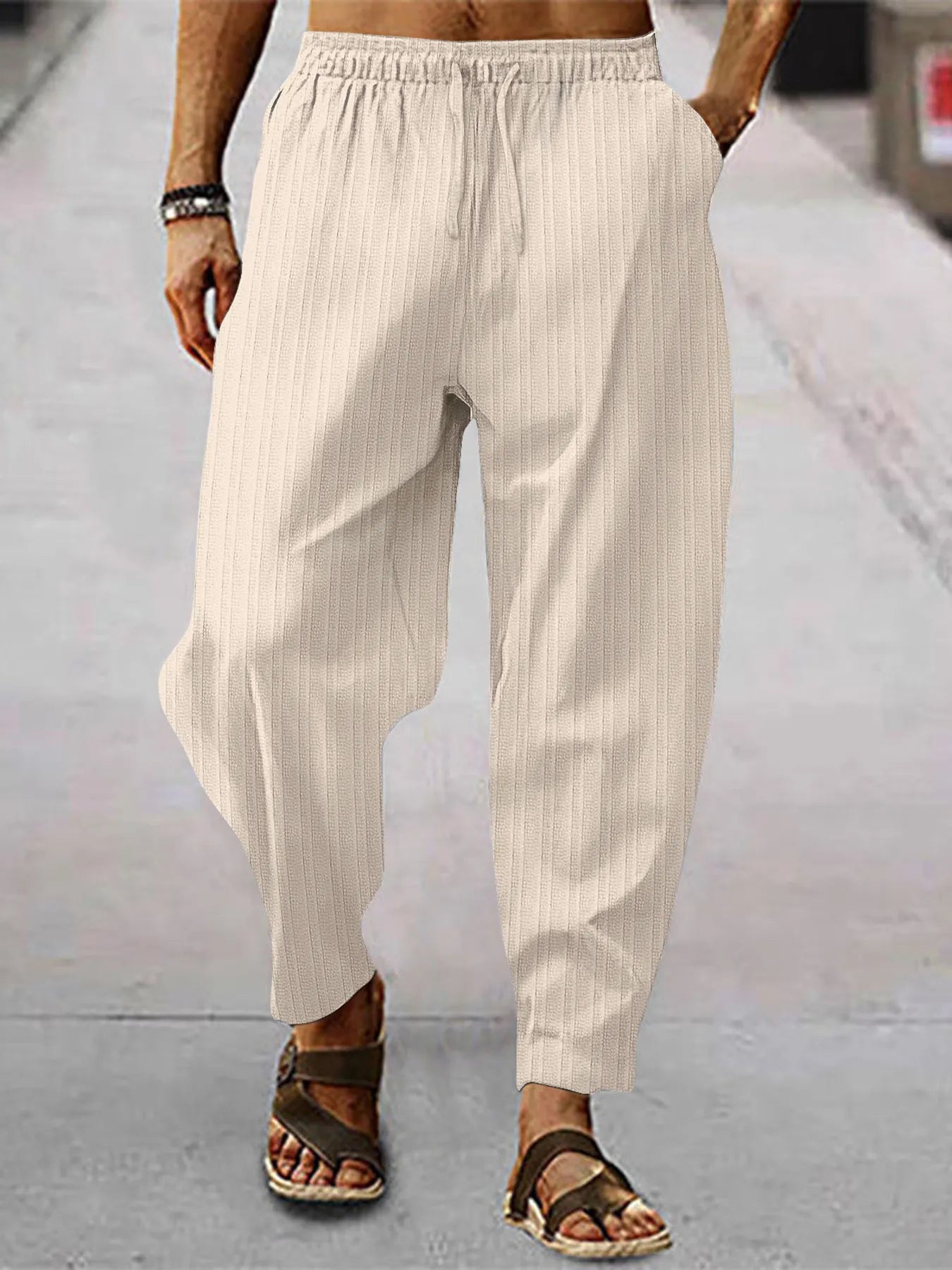 Men's Full Size Relaxed Fit Drawstring Pants Plus Size