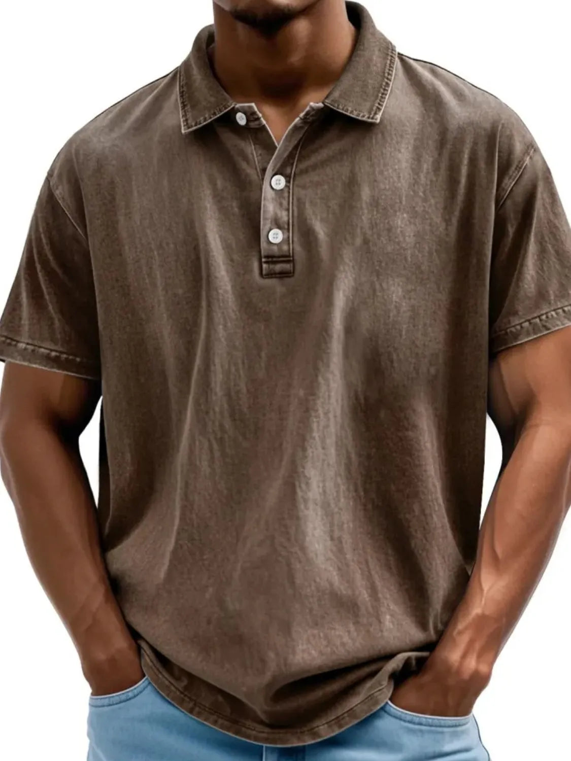 Men's Full Size Collared Neck Short Sleeve Polo Plus Size