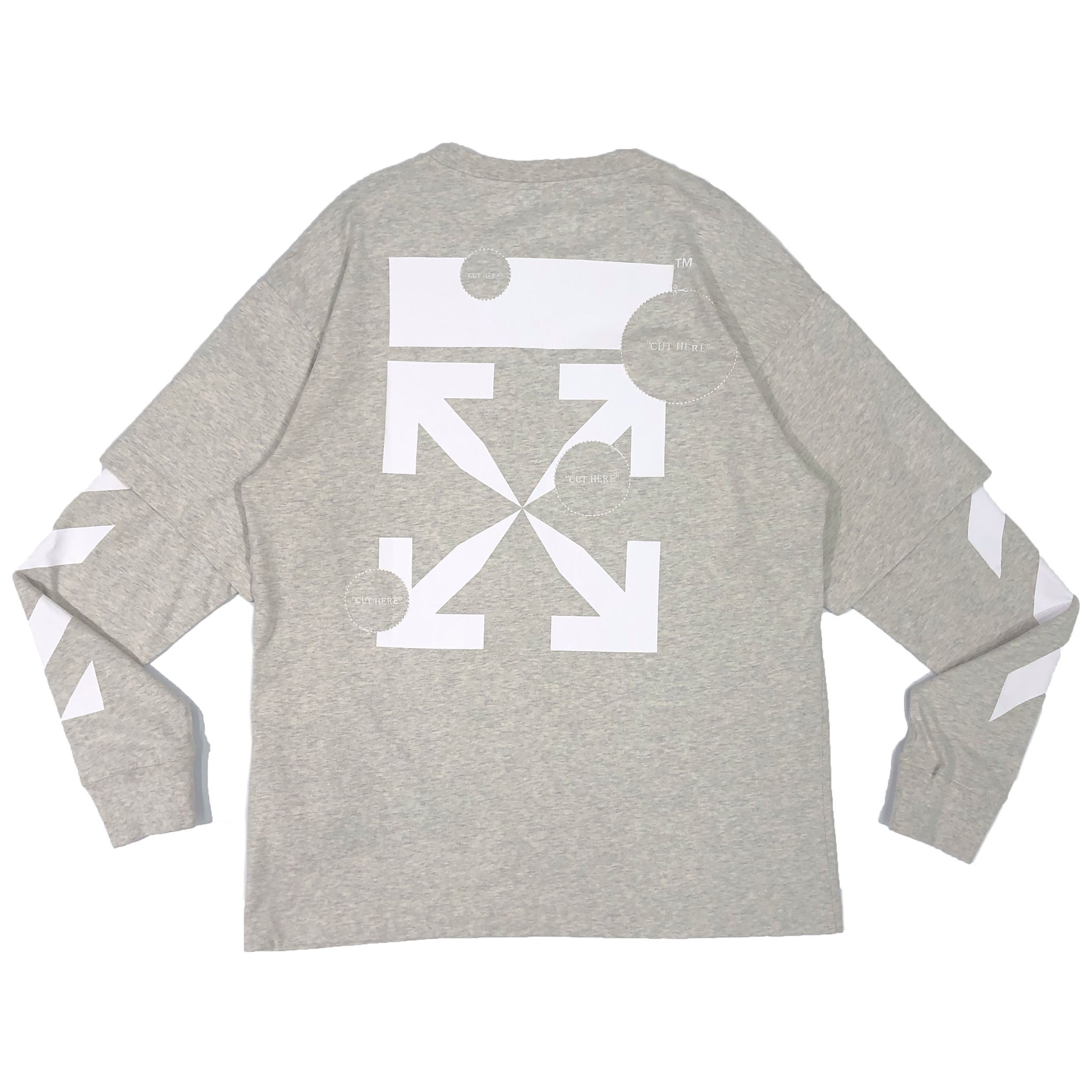 OFF-WHITE DIAG CUT HERE DOUBLE SLEEVE - www.hondaprokevin.com