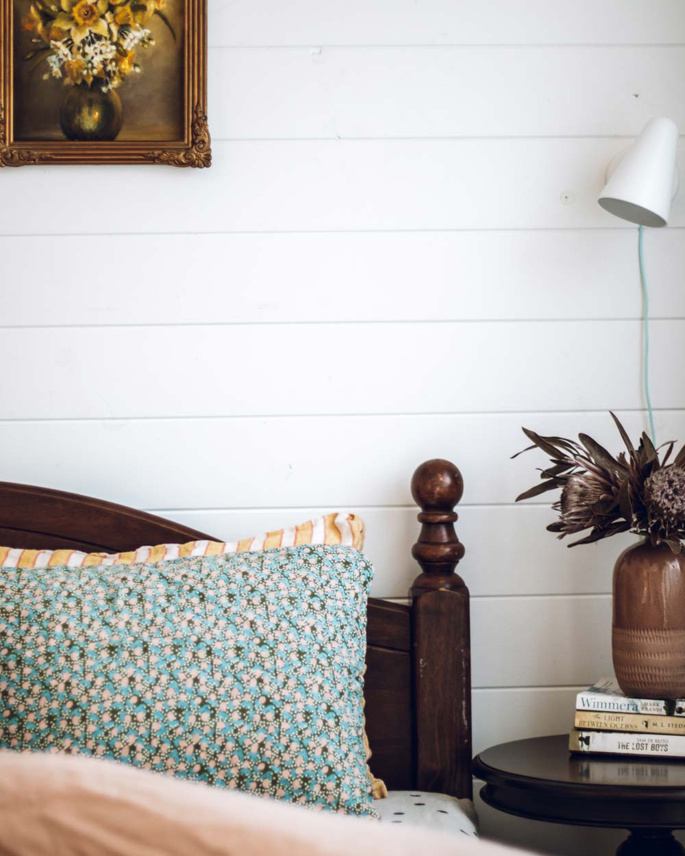 Cosy bedroom nook at the Slow Drift