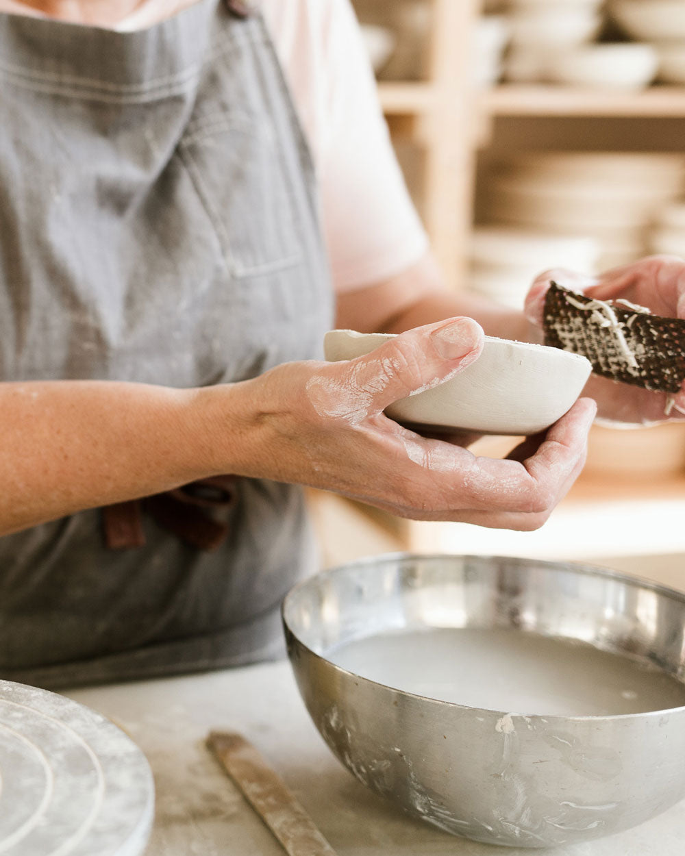 Julie making a hibi bowl