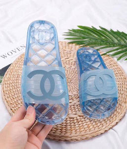 chanel transparent pool slides