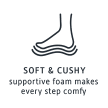 soft & cushy - supportive foam makes every step comfy