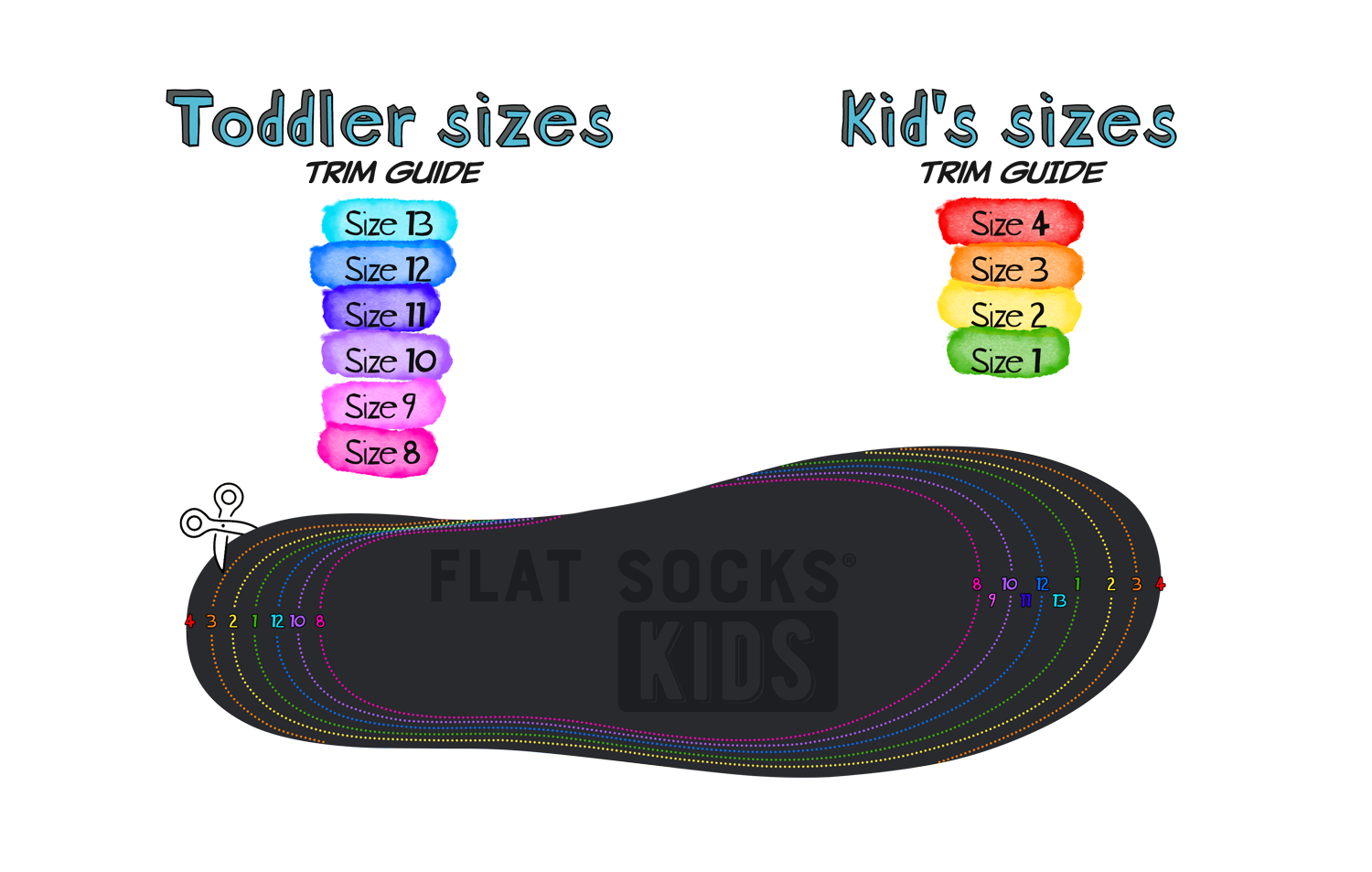 FLAT SOCKS Kids trim guides