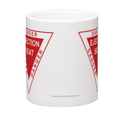 Danger Ejection Seat Coffee Mug-Downunder-Downunder Pilot Shop Australia