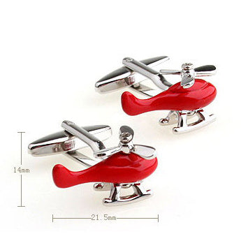 Red Helicopter Cufflinks-Signature Aviation Jewellery-Downunder Pilot Shop Australia