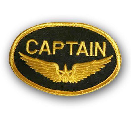 Captain Iron-On Badge-Aviation Collectables-Downunder Pilot Shop Australia