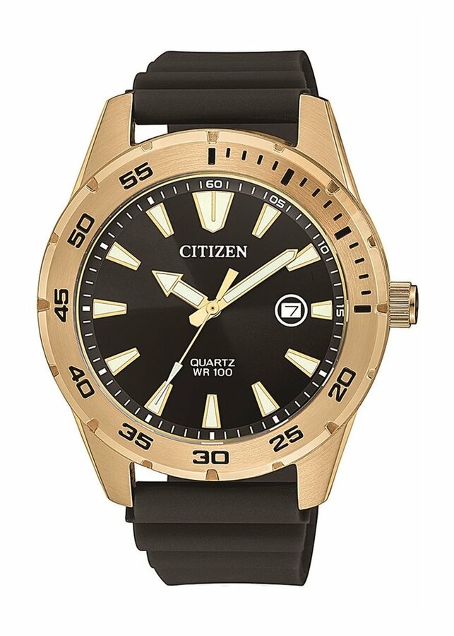 Citizen Men's Stainless Steel Quartz Watch BI1043-01E - Black and Gold-Citizen-Downunder Pilot Shop Australia