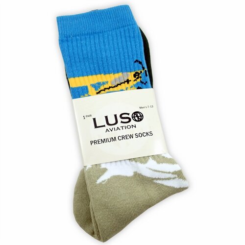 Premium Crew Socks - Bush Pilot Design Socks Luso Aviation WLUS900-BPT Downunder Pilot Shop Australia