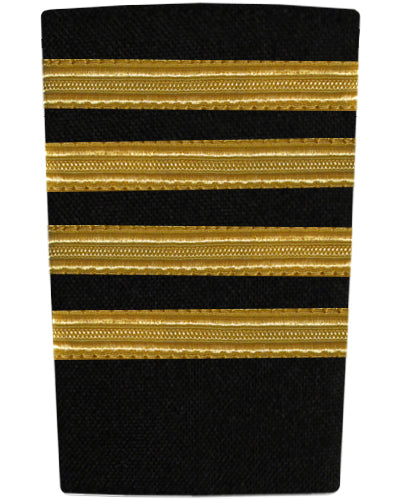 Epaulettes Four Bar Gold on Black-Downunder-Downunder Pilot Shop Australia