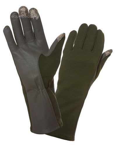 Touch Screen Nomex Flight Gloves - Sage Green-Equipped To Fly-Downunder Pilot Shop Australia
