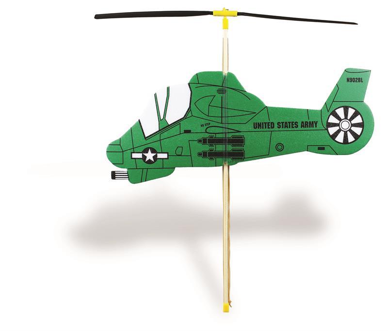 Rubber Band Powered Toy Helicopter - Military-Guillows-Downunder Pilot Shop Australia