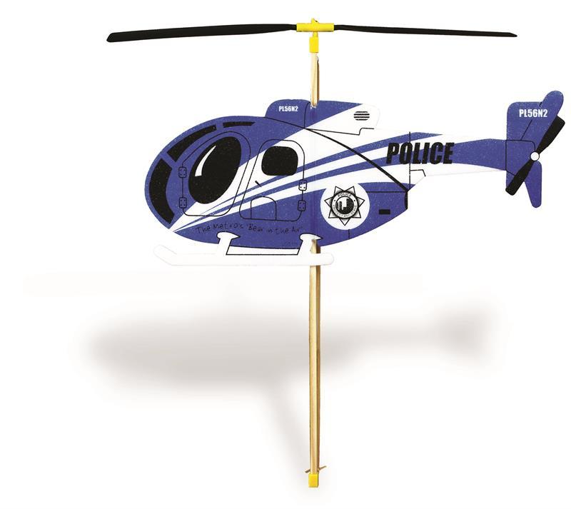 Rubber Band Powered Toy Helicopter - Police-Guillows-Downunder Pilot Shop Australia