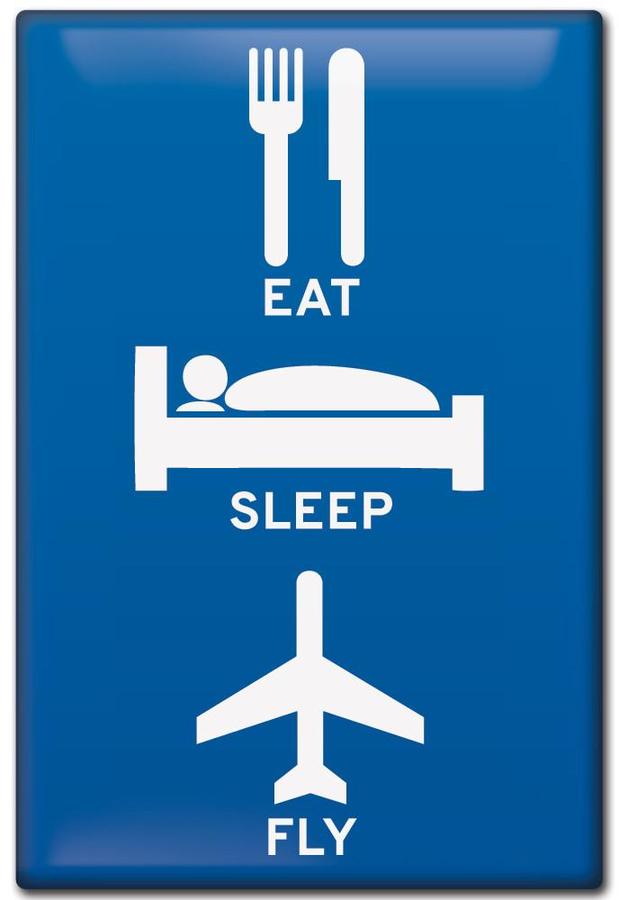 Eat Sleep Fly Fridge Magnet-Luso Aviation-Downunder Pilot Shop Australia