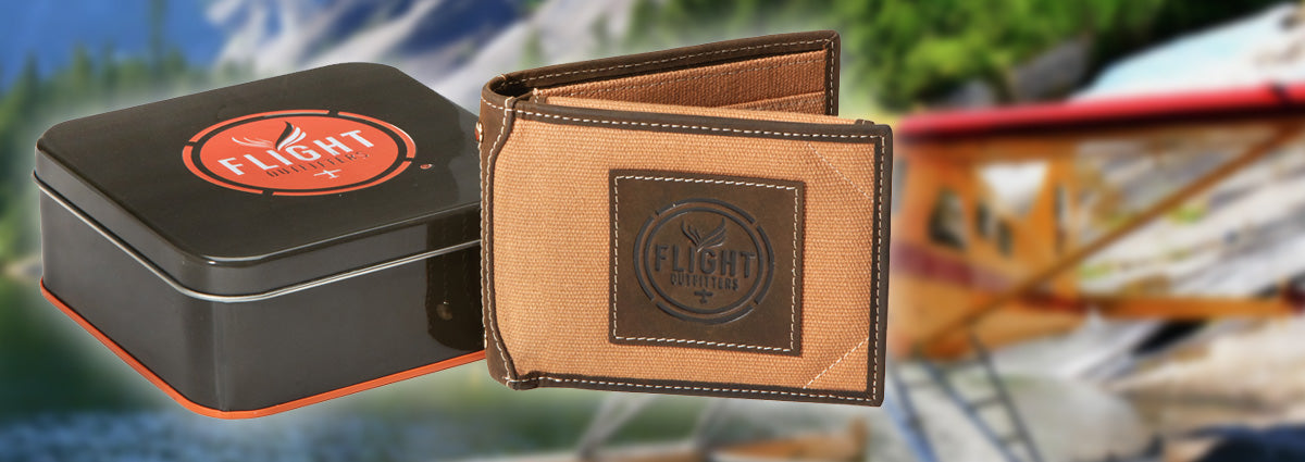 Flight Outfitters Wallet - Canvas and Leather Background