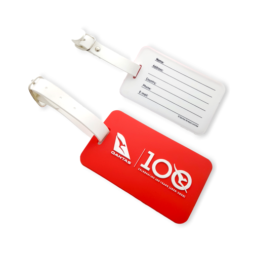 Qantas 100 Years Red Luggage Tag-Qantas-QANTAS100LUGTAGRED-Downunder Pilot Shop Australia