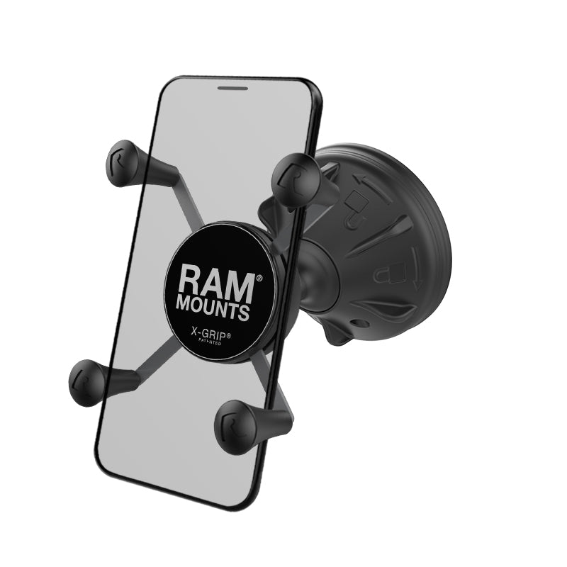 RAM X-Grip Phone Mount with Mighty-Buddy Suction Cup Mounts RAM Mount RAP-SB-224-2-UN7U Downunder Pilot Shop Australia