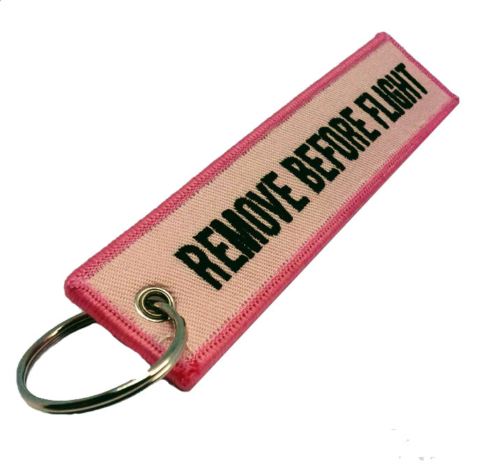 Aviation Keychains tag - Remove Before Flight Pink