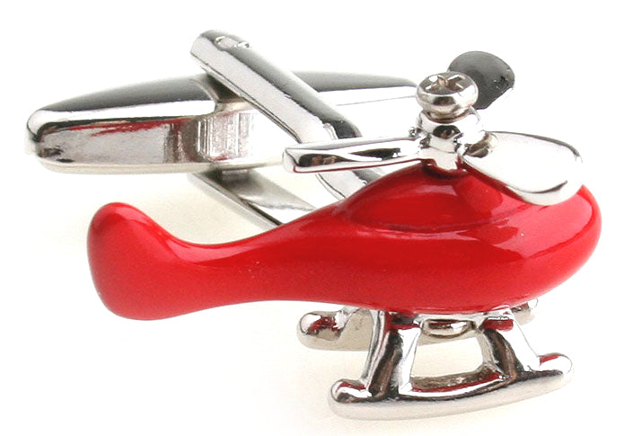 Red Helicopter Cufflinks-Signature Aviation Jewellery-Downunder Pilot Shop Australia