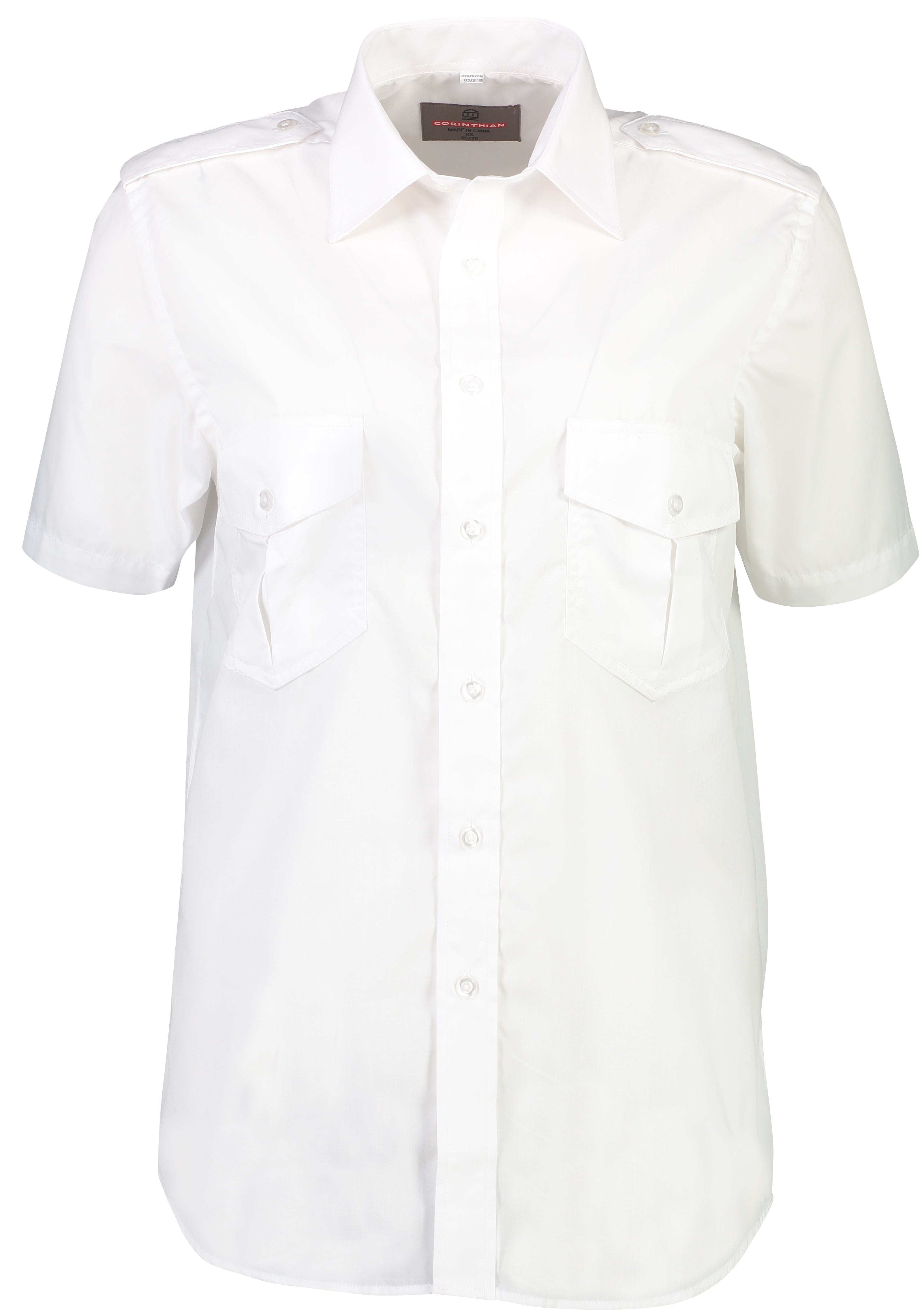 Mens Short Sleeve Pilot Dress Shirt White-Corinthian-Downunder Pilot Shop Australia