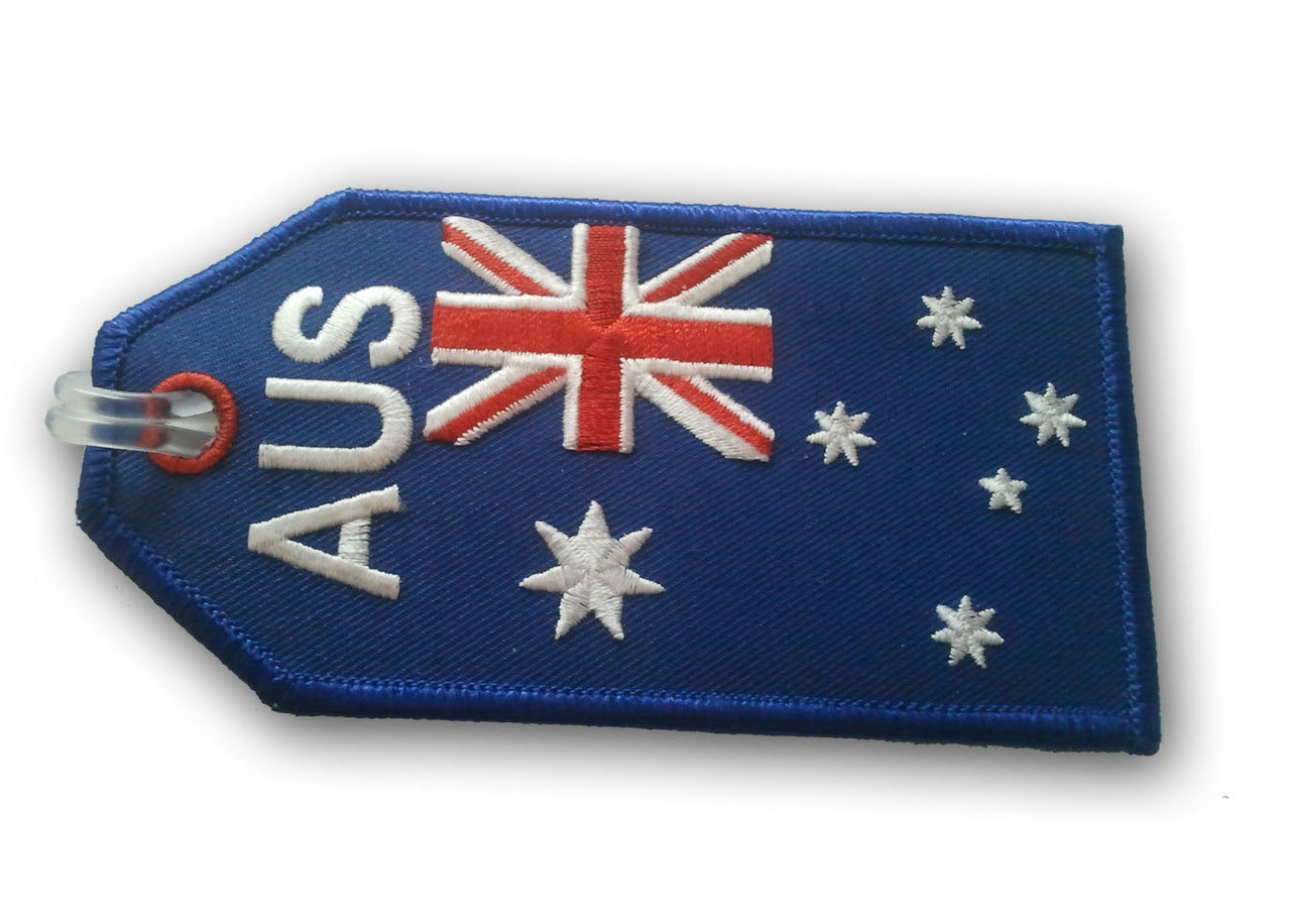 Australian Flag Embroidered Luggage Tag-Aviation Collectables-Downunder Pilot Shop Australia