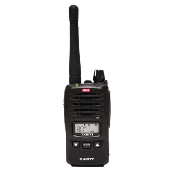 GME TX677 2 Watt UHF CB Handheld Radio, Single Unit-GME-Downunder Pilot Shop Australia