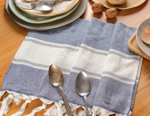 Cotton Turkish peshtemals can also be used as kitchen towels or placemats