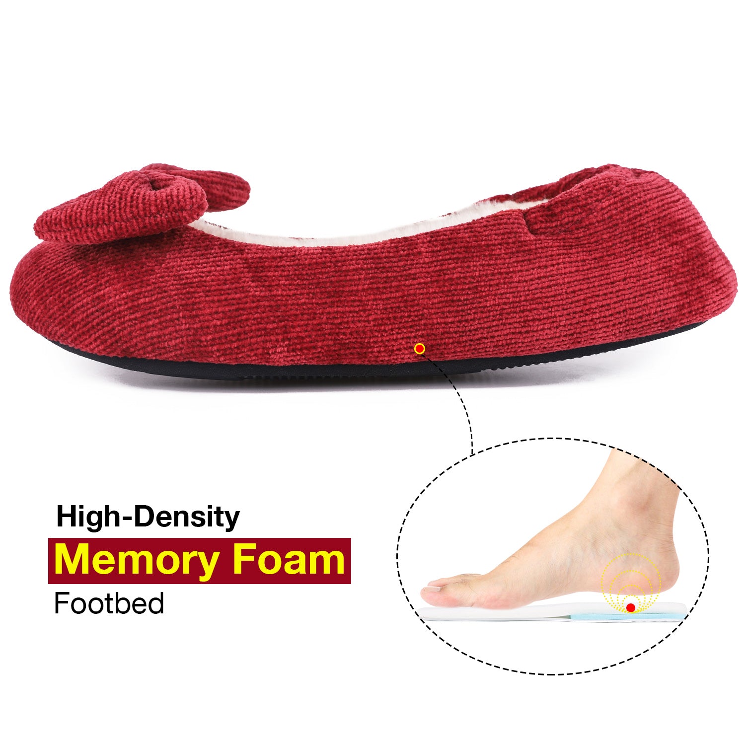 memory foam ballerina slippers