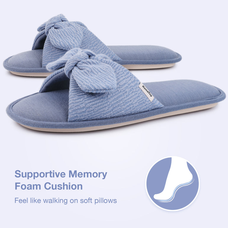 womens open toe memory foam slippers