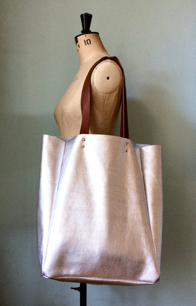 Bronze Morse leather tote bag – Ginger and Brown