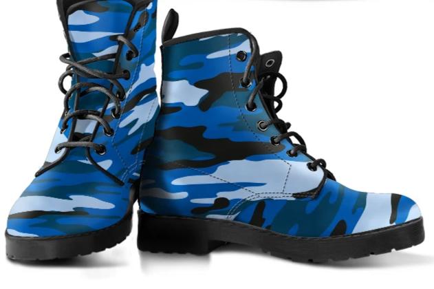blue camo boots