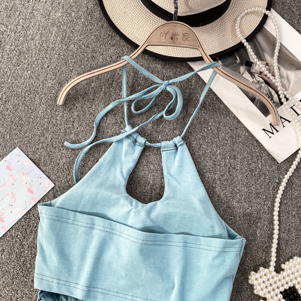 Sexy Backless Padded Halter Camisole