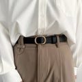 Non-perforated Metal Buckle Belt