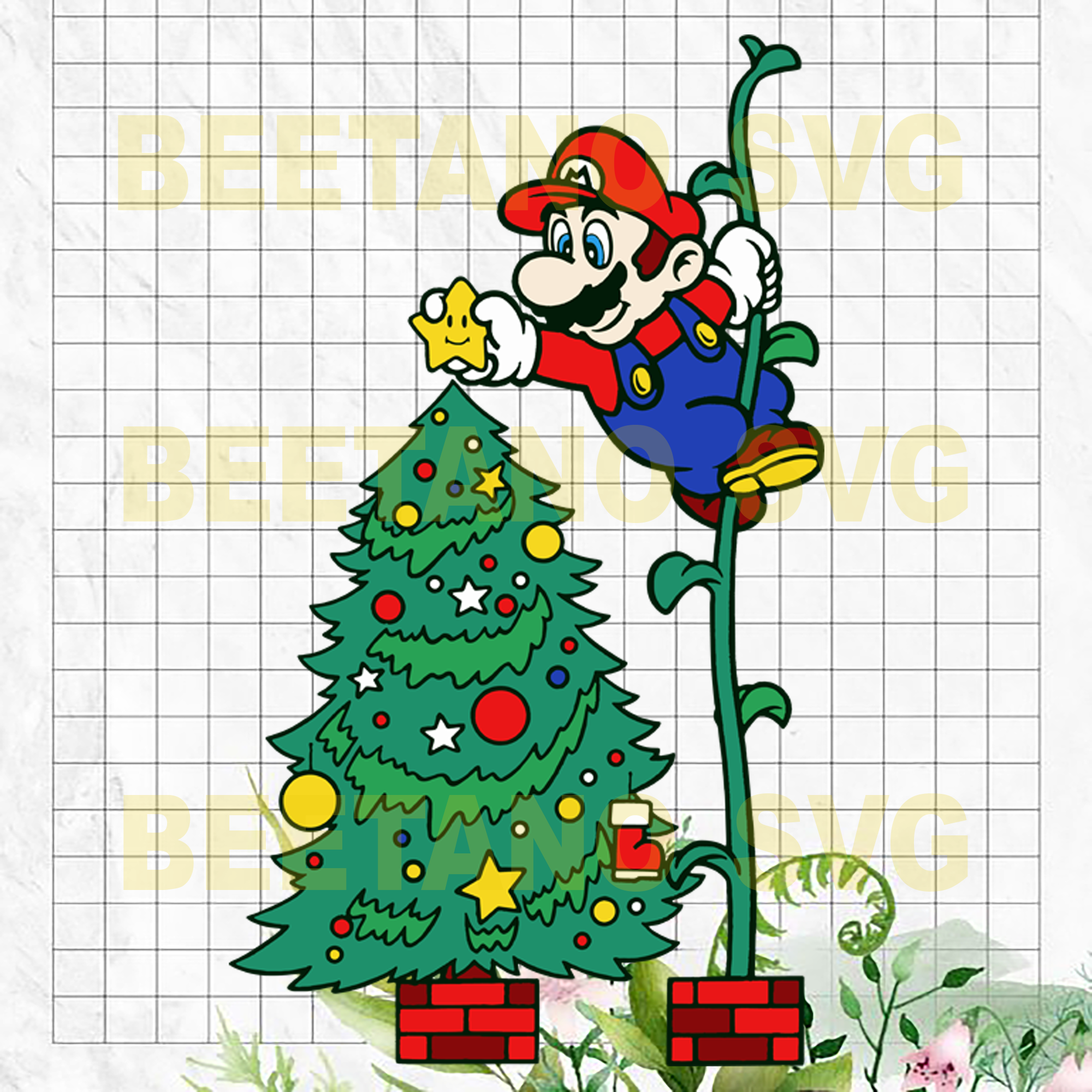 Download Super Mario Christmas Cutting Files For Cricut Svg Dxf Eps Png Ins