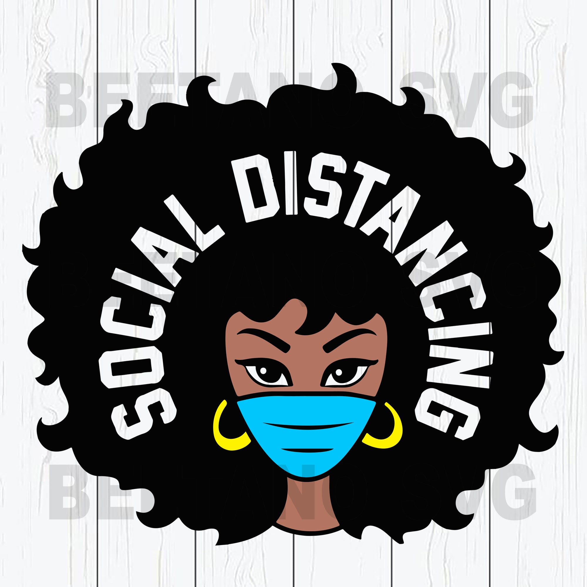 Download Afro Girl Social Distancing High Quality SVG Cut Files For ...