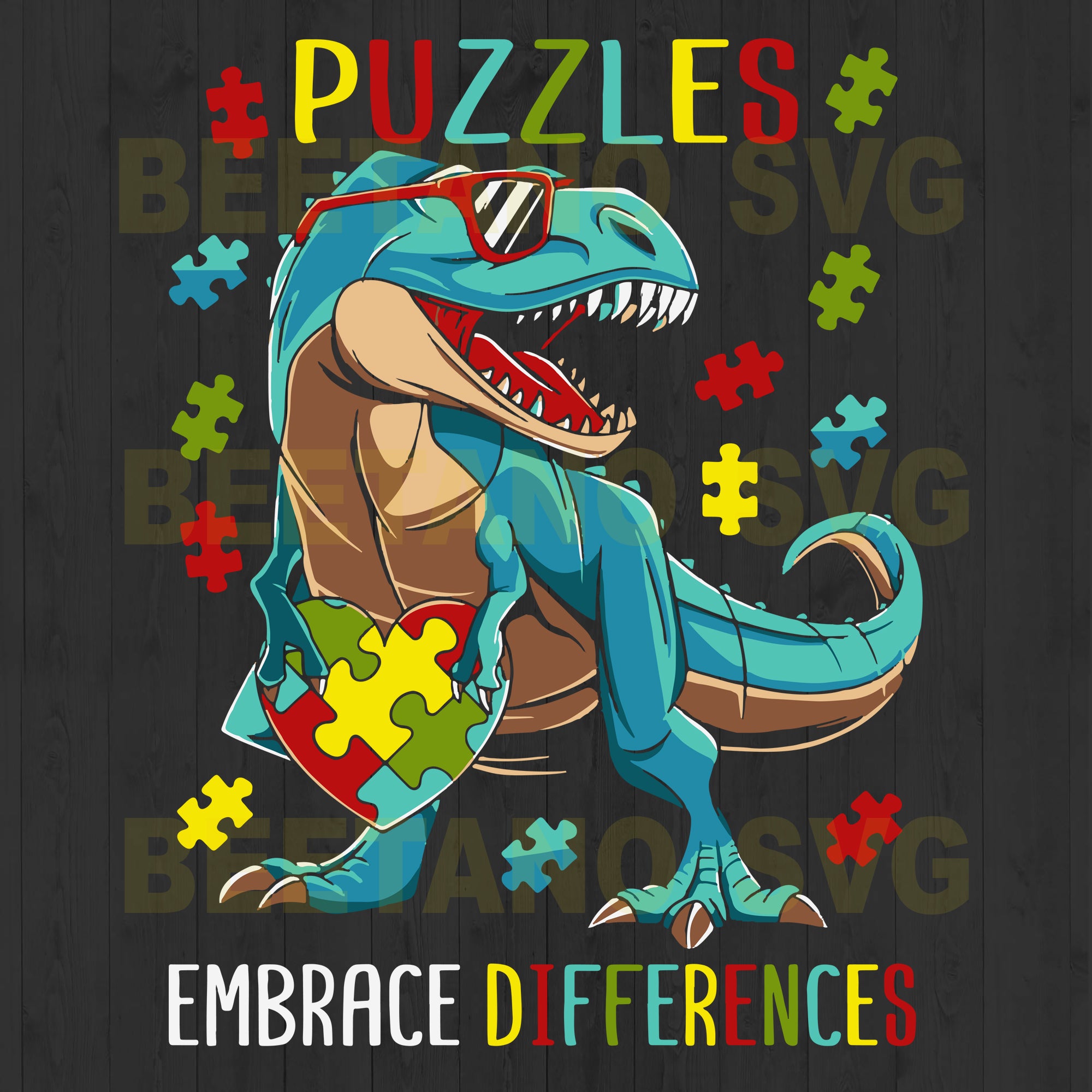 Download Puzzles Embrace Differences Autism Dinosaur High Quality Svg Cut Files Best For Unique Craft Beetanosvg Scalable Vector Graphics