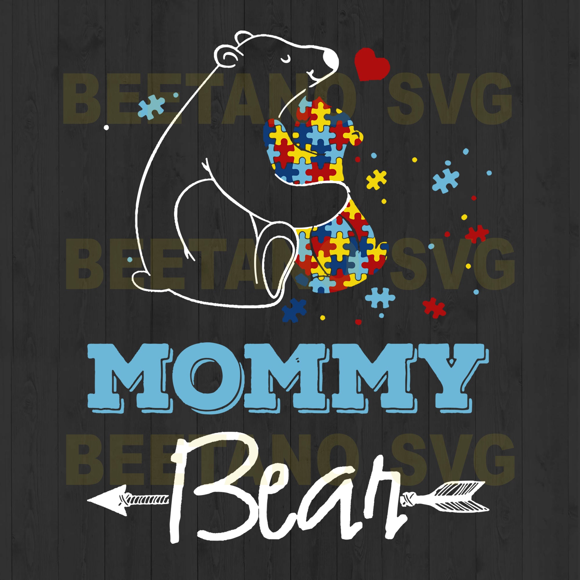 Download Autism Mommy Bear High Quality Svg Cut Files Best For Unique Craft Beetanosvg Scalable Vector Graphics