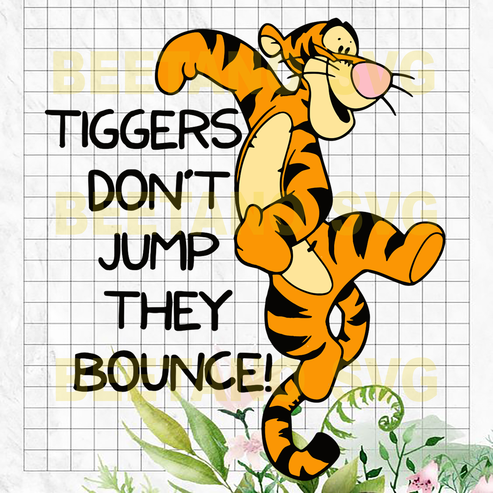 Tiggers Don T Jump They Bounce Svg Cutting Files For Cricut Svg Dxf Beetanosvg Scalable Vector Graphics