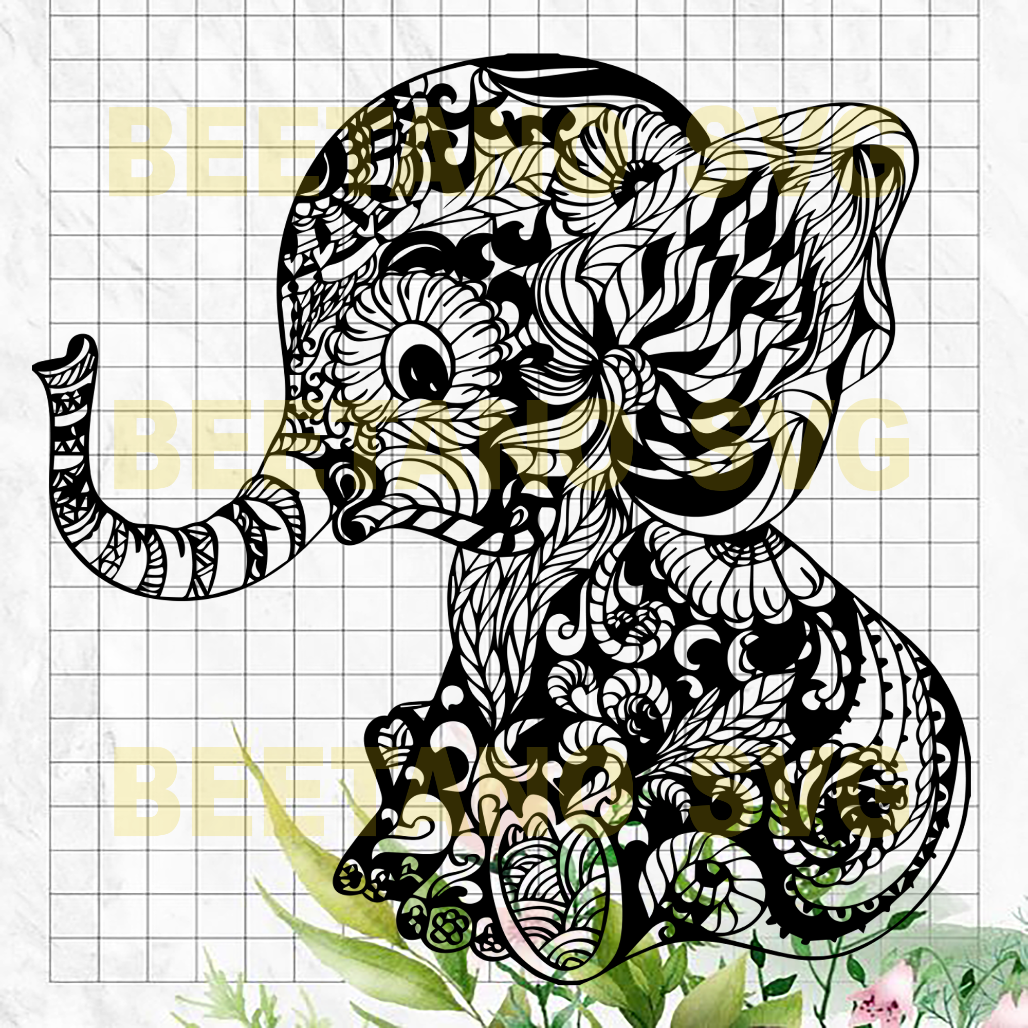 Mandala Baby Elephant Svg Mandala Baby Elephant Cutting Files For Cri