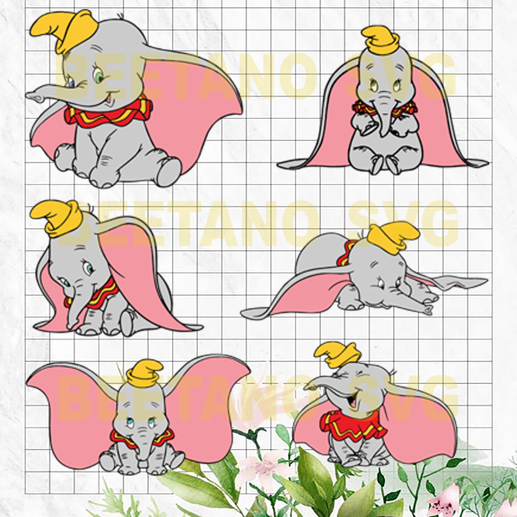 Dumbo Elephant Disney Cutting Files For Cricut Svg Dxf Eps Png Ins Beetanosvg Scalable Vector Graphics