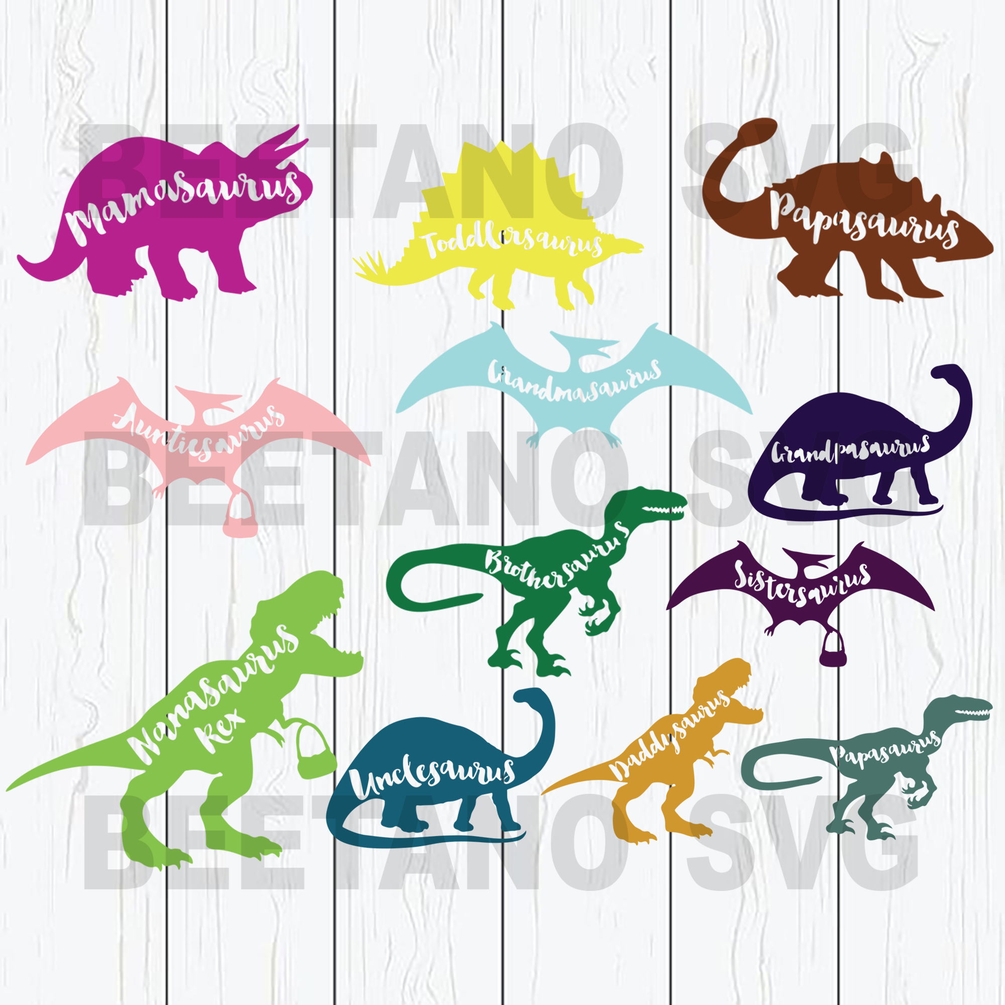 Download Mamasaurus Family Dinosaurs Bundle Cutting Files For Cricut Svg Dxf