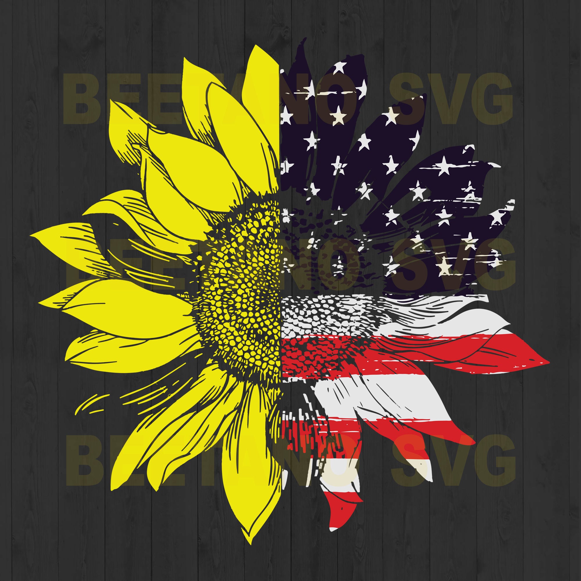 Sunflower American Flag Svg Files American Flag Svg Files Sunflower