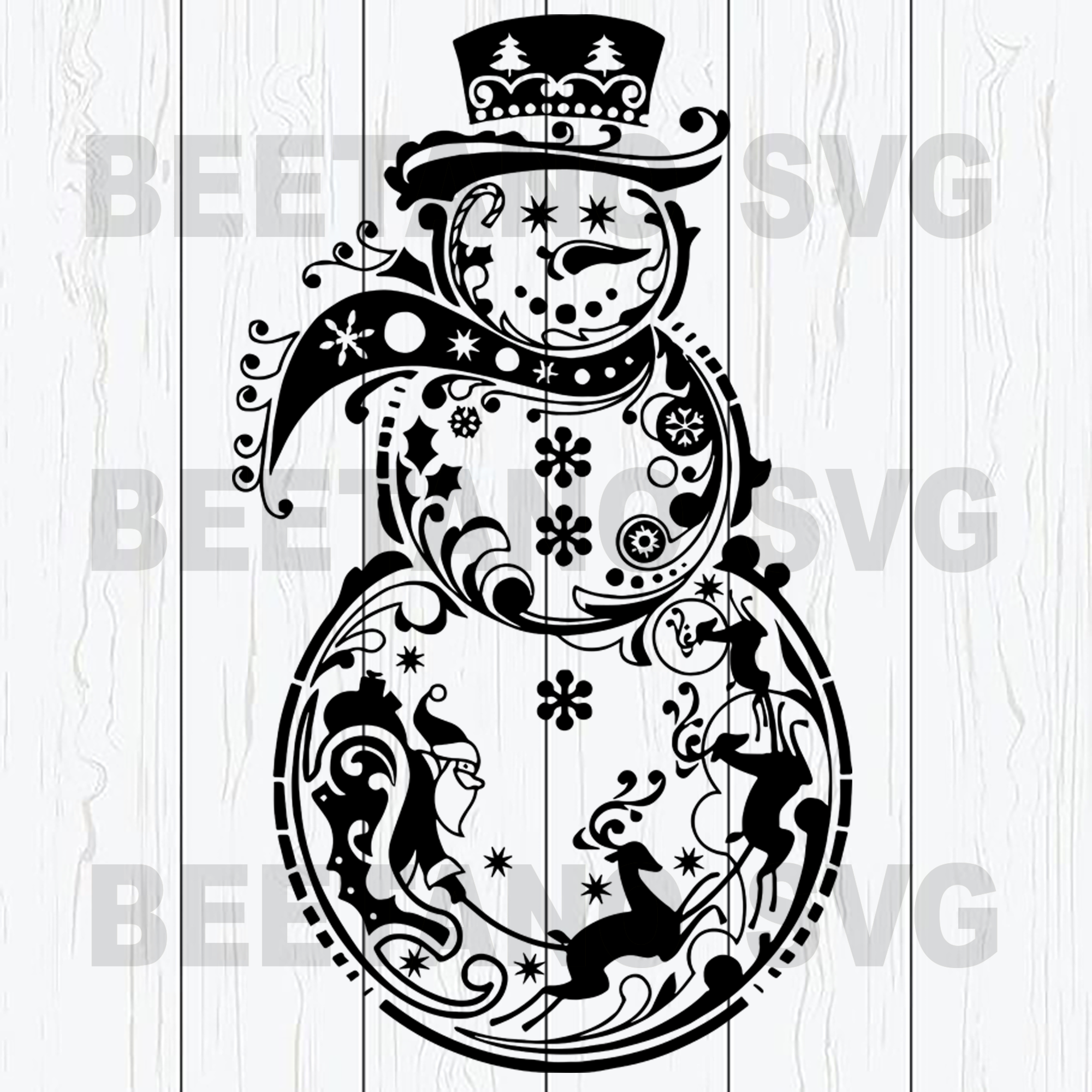 Download Mandala Snowman Svg Files Cutting Files For Cricut Svg Dxf Eps Pn