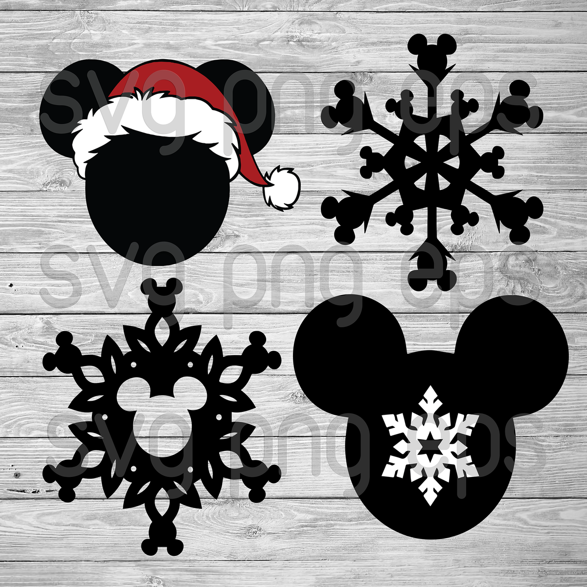 Mickey Santa Hat svg, Mickey Santa Hat christmas svg, Mickey head svg