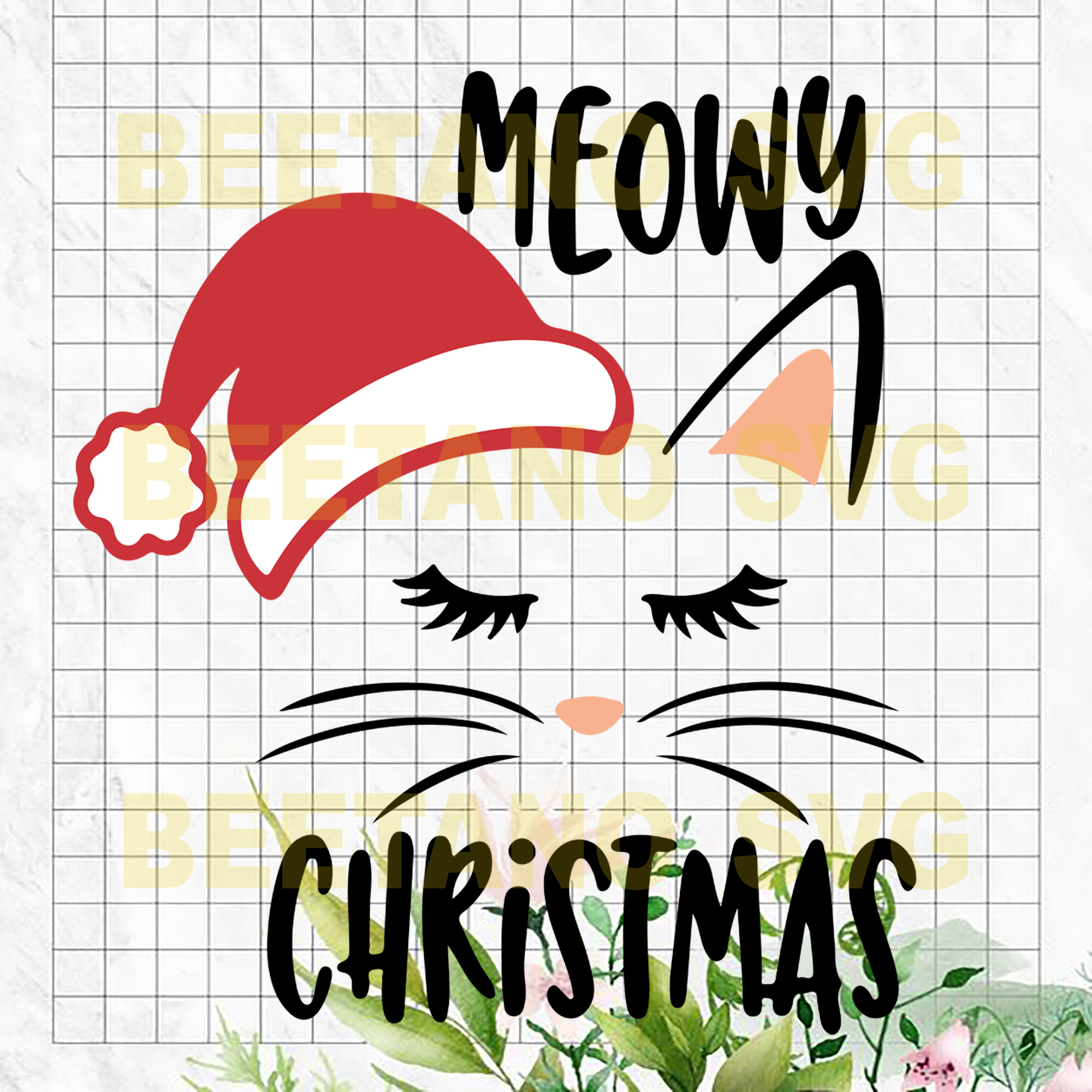 Download Meowy Christmas Svg Cat Christmas Svg Files For Cricut Svg Dxf Ep